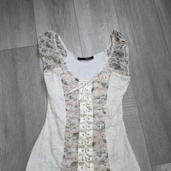 🌸 Jane Norman Lace Floral Corset Top | UK 16 / EU 42 Y2k Cottage - Picture 8 of 13
